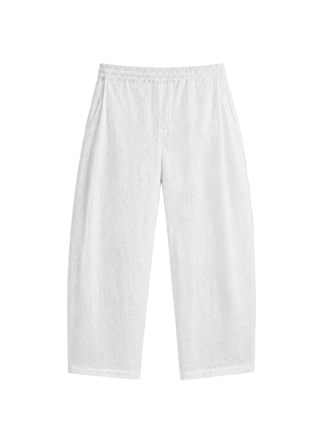 Pleated Linen Pants - White