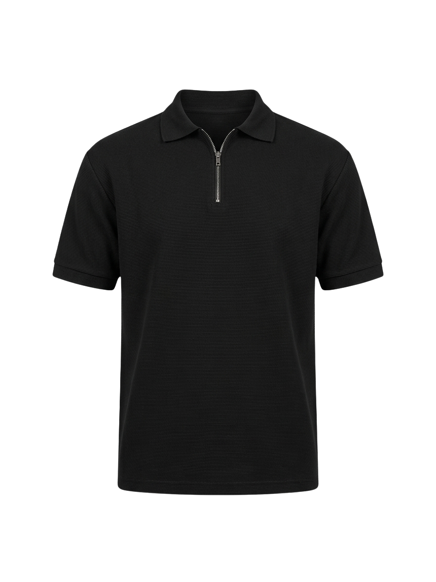 Black Quarter Zip Polo