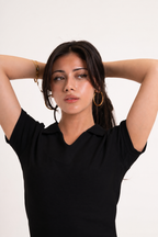 Black women's polo shirt