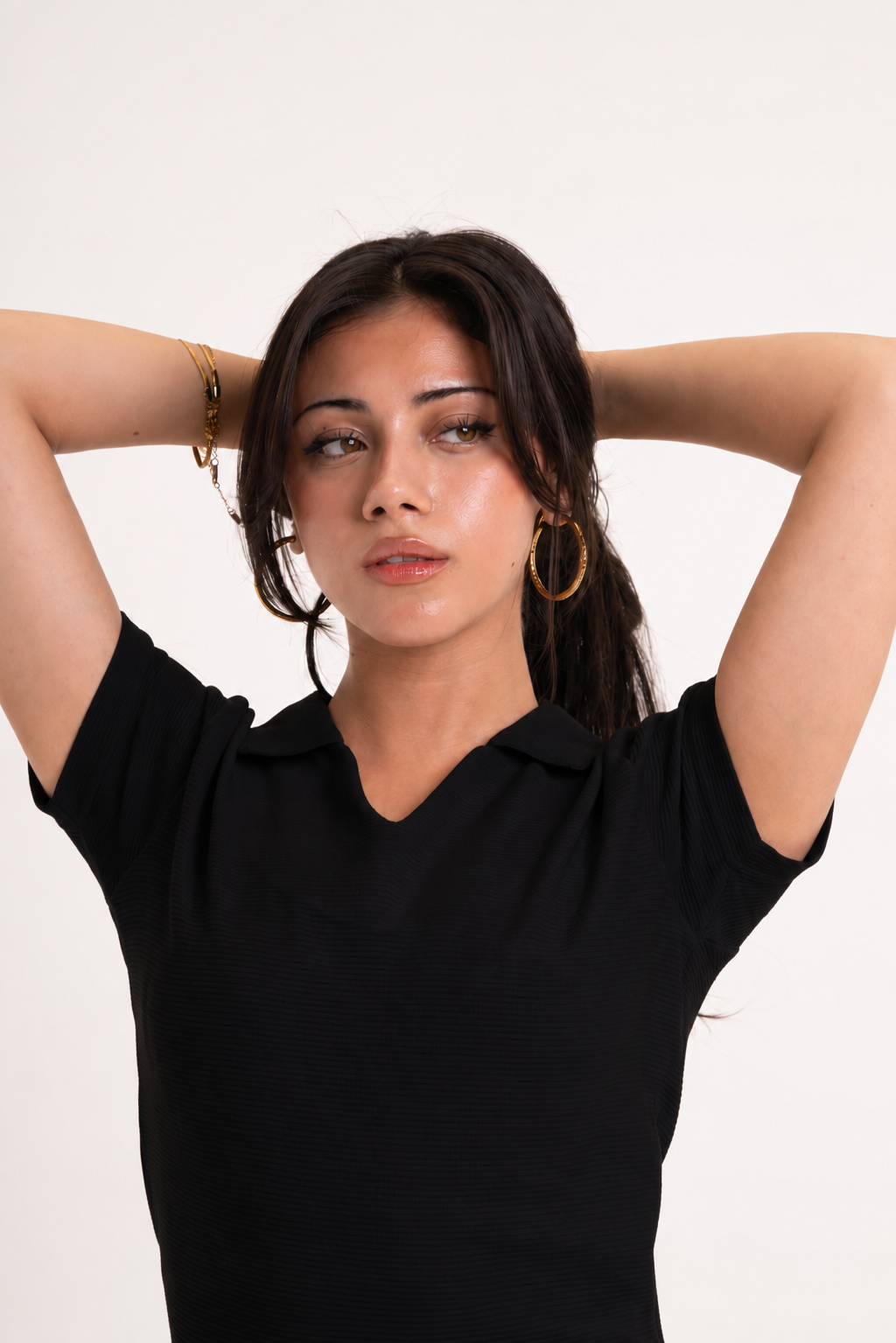 Black women's polo shirt