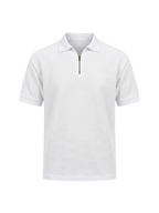 White Quarter Zip Polo