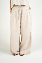Relaxed Linen Pants - Beige