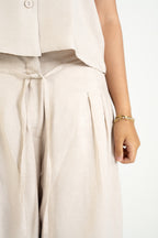 Relaxed Linen Pants - Beige