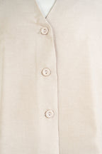 Relaxed Linen Vest - Beige