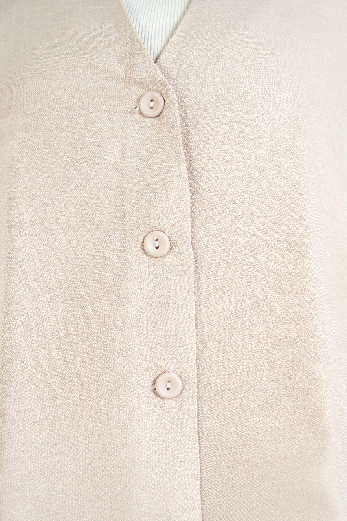Relaxed Linen Vest - Beige