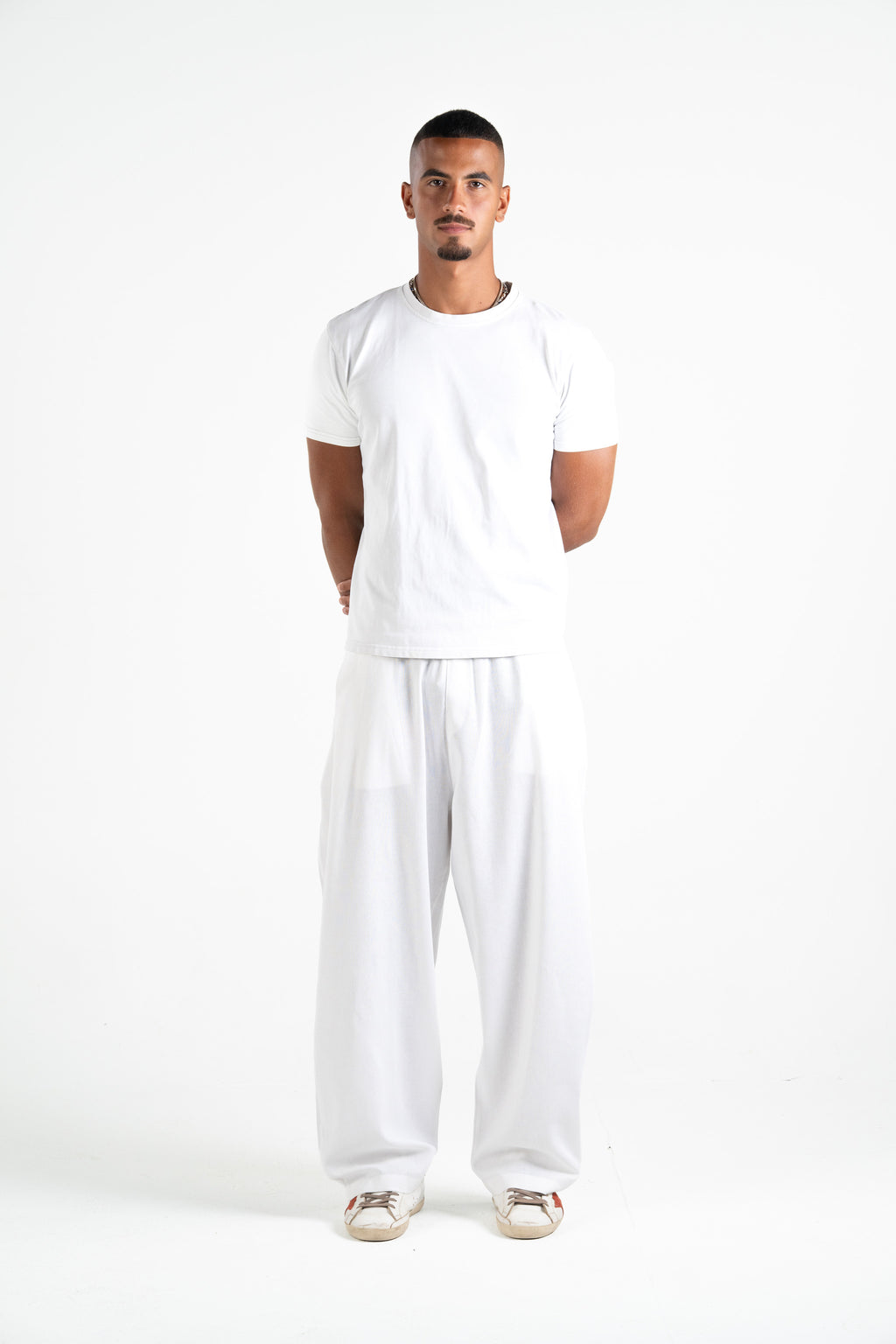 Pleated Linen Pants - White