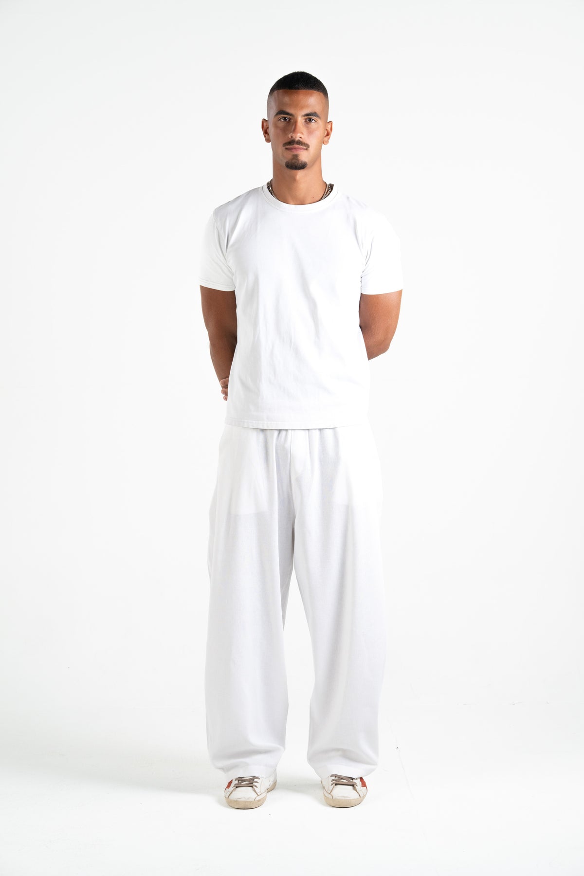 Pleated Linen Pants - White