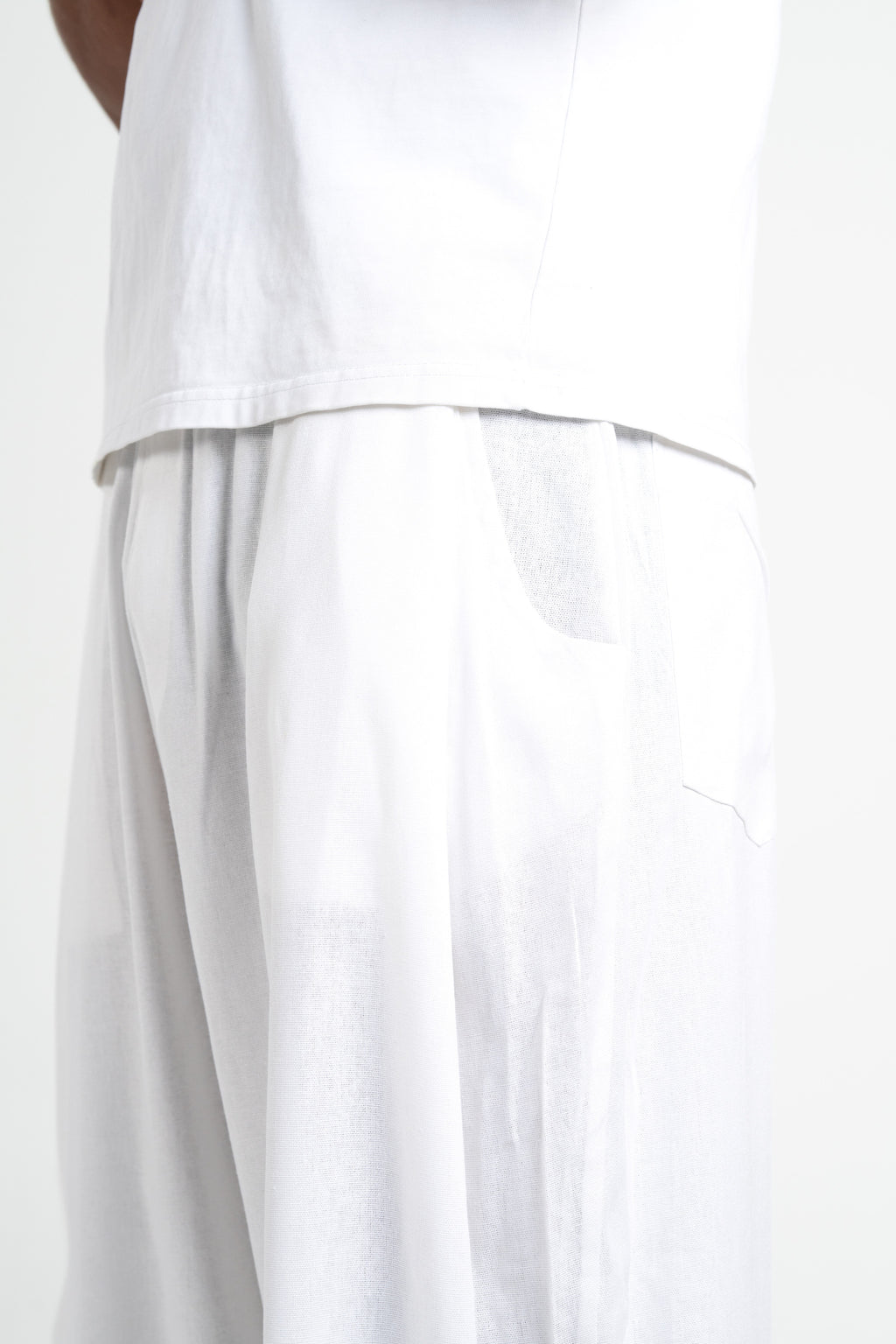 Pleated Linen Pants - White
