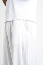 Pleated Linen Pants - White