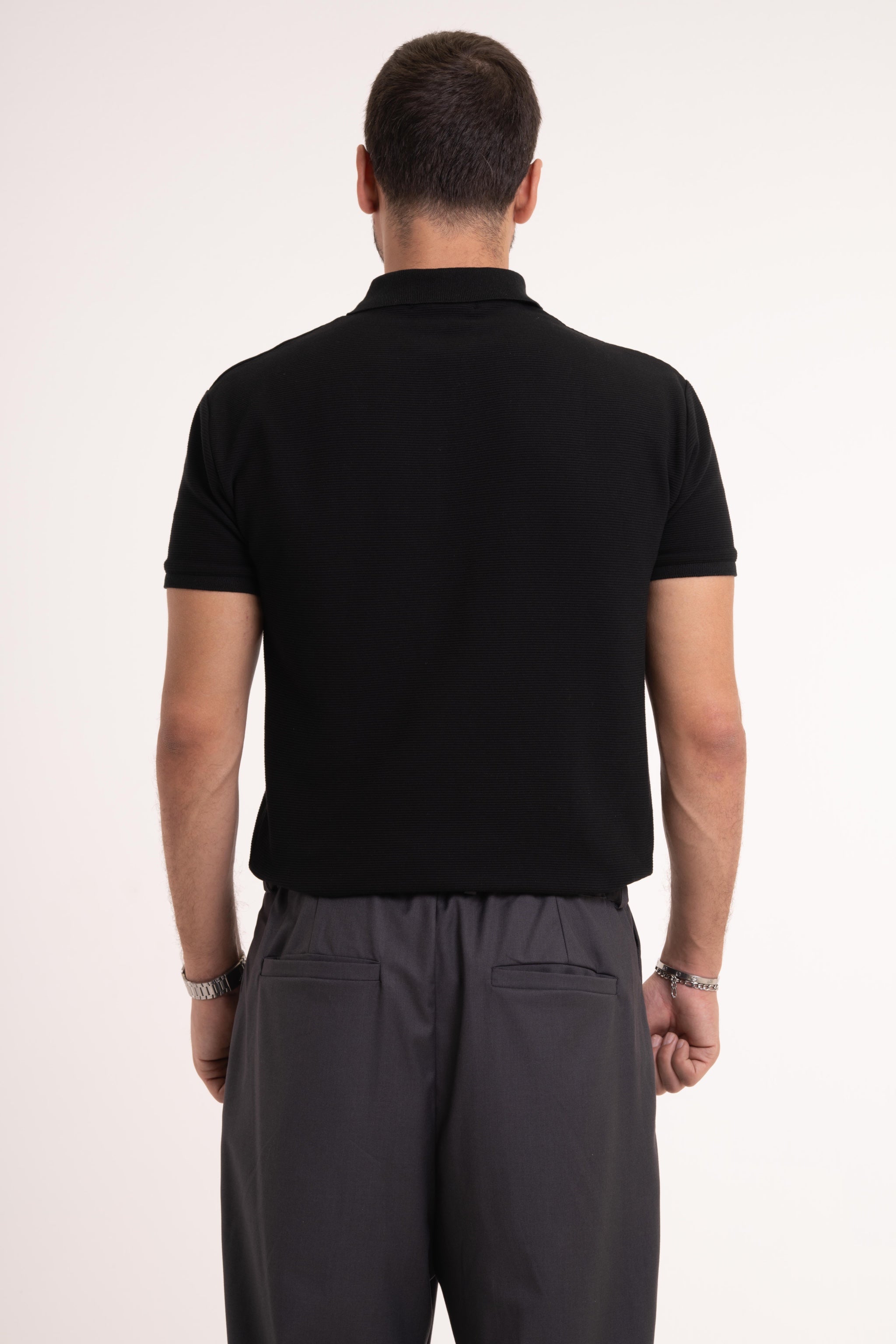 Black Quarter Zip Polo