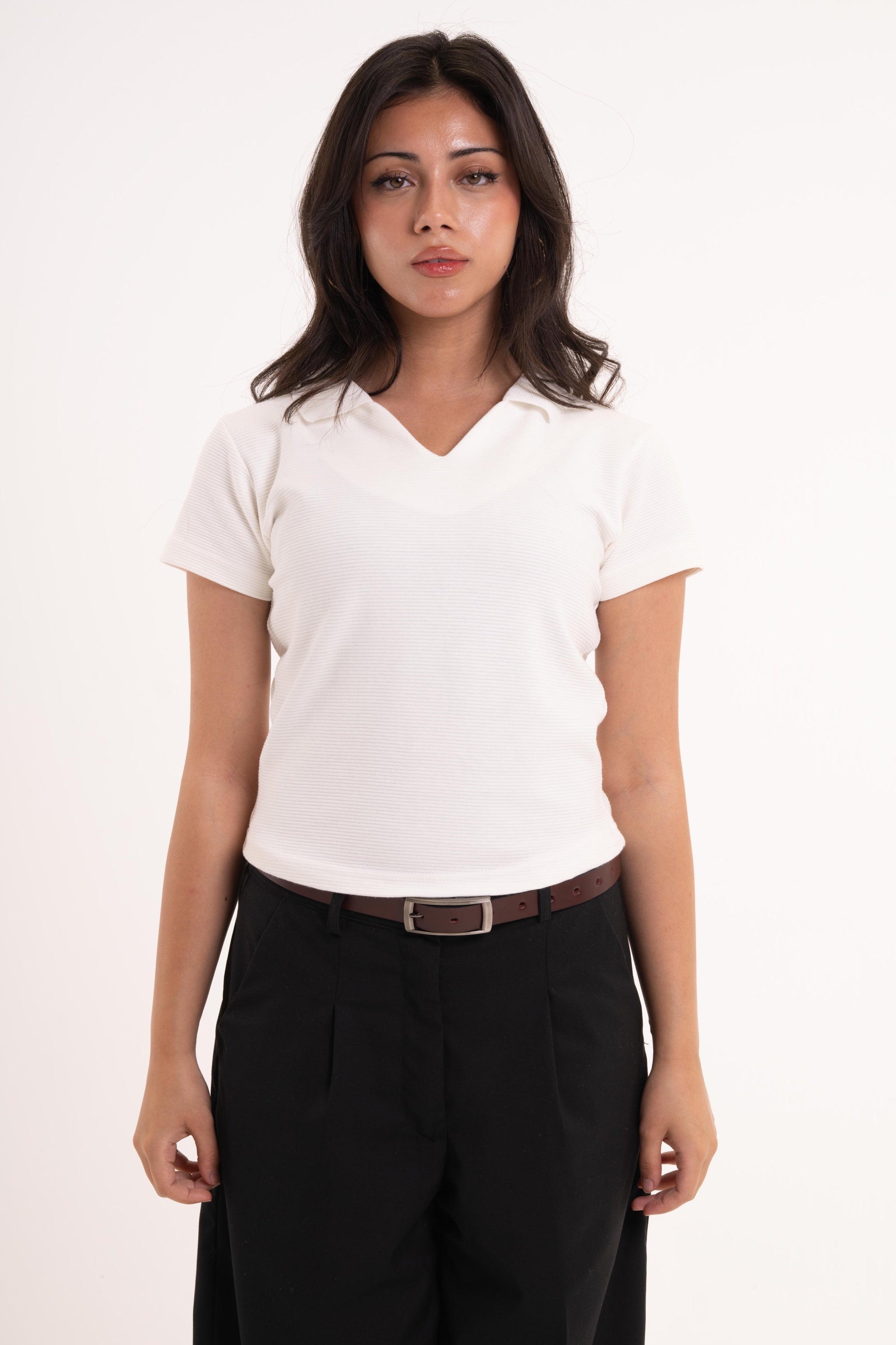 White women's polo shirt