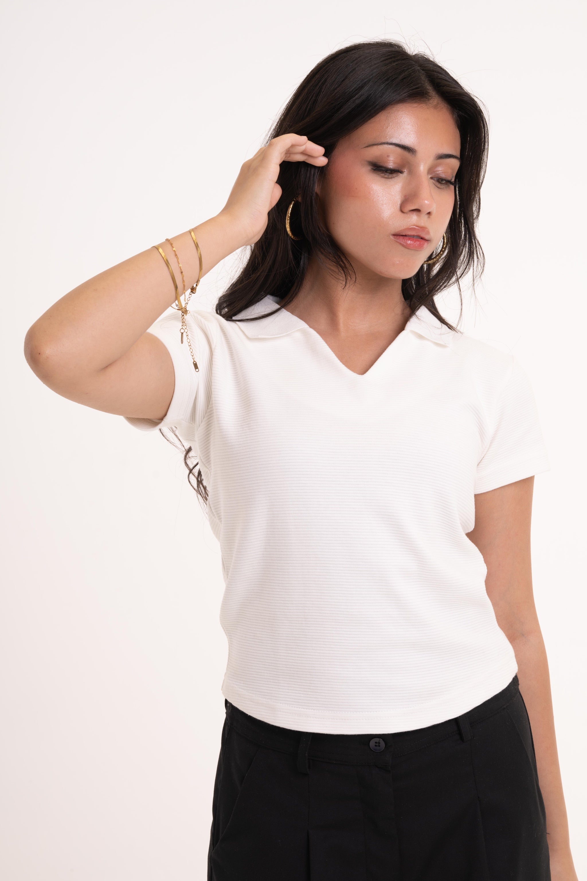 White women's polo shirt