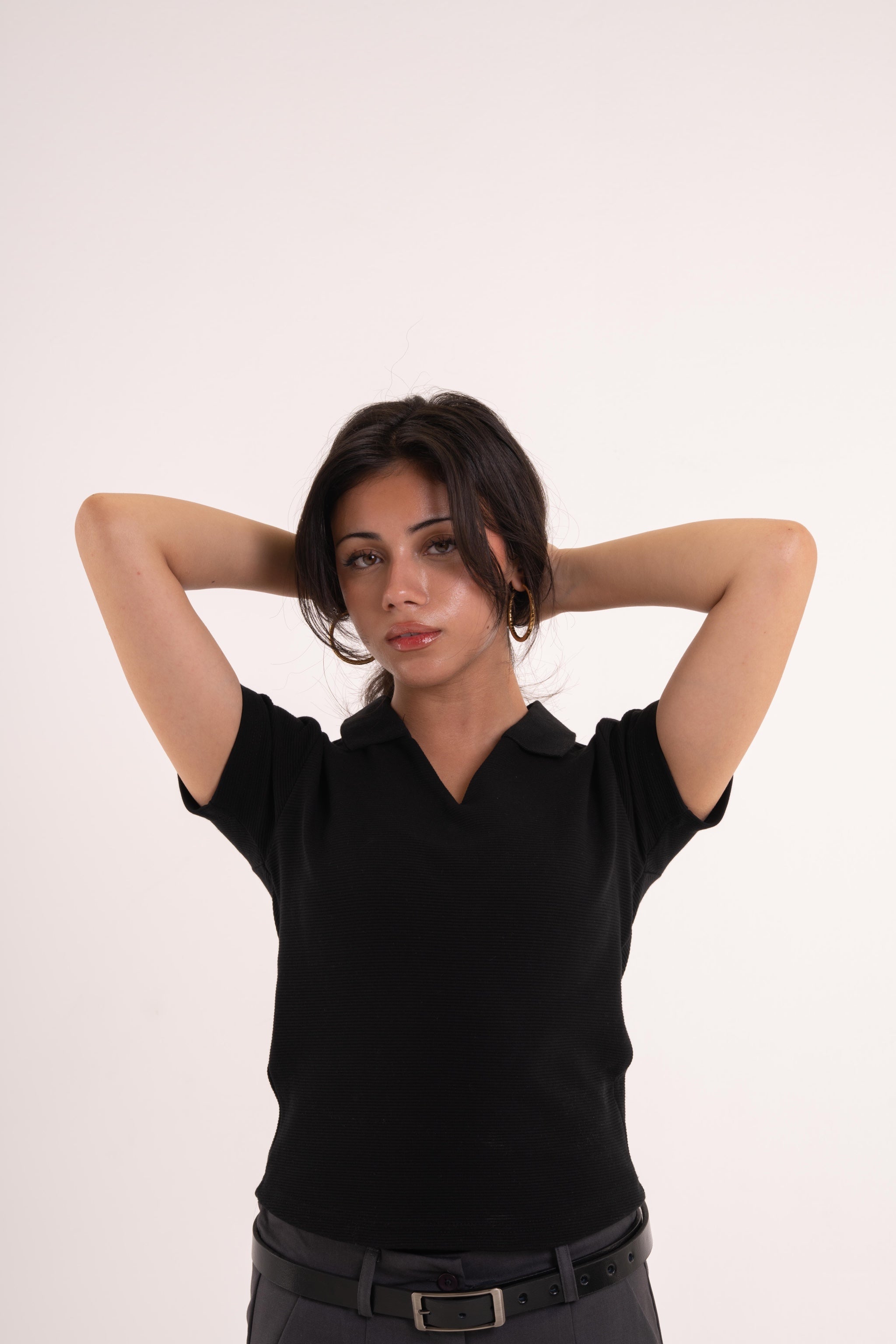 Black women's polo shirt