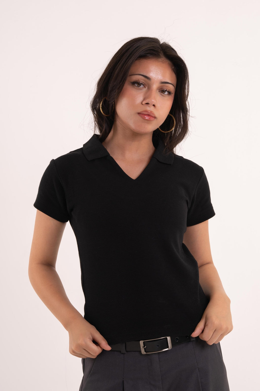 Black women's polo shirt