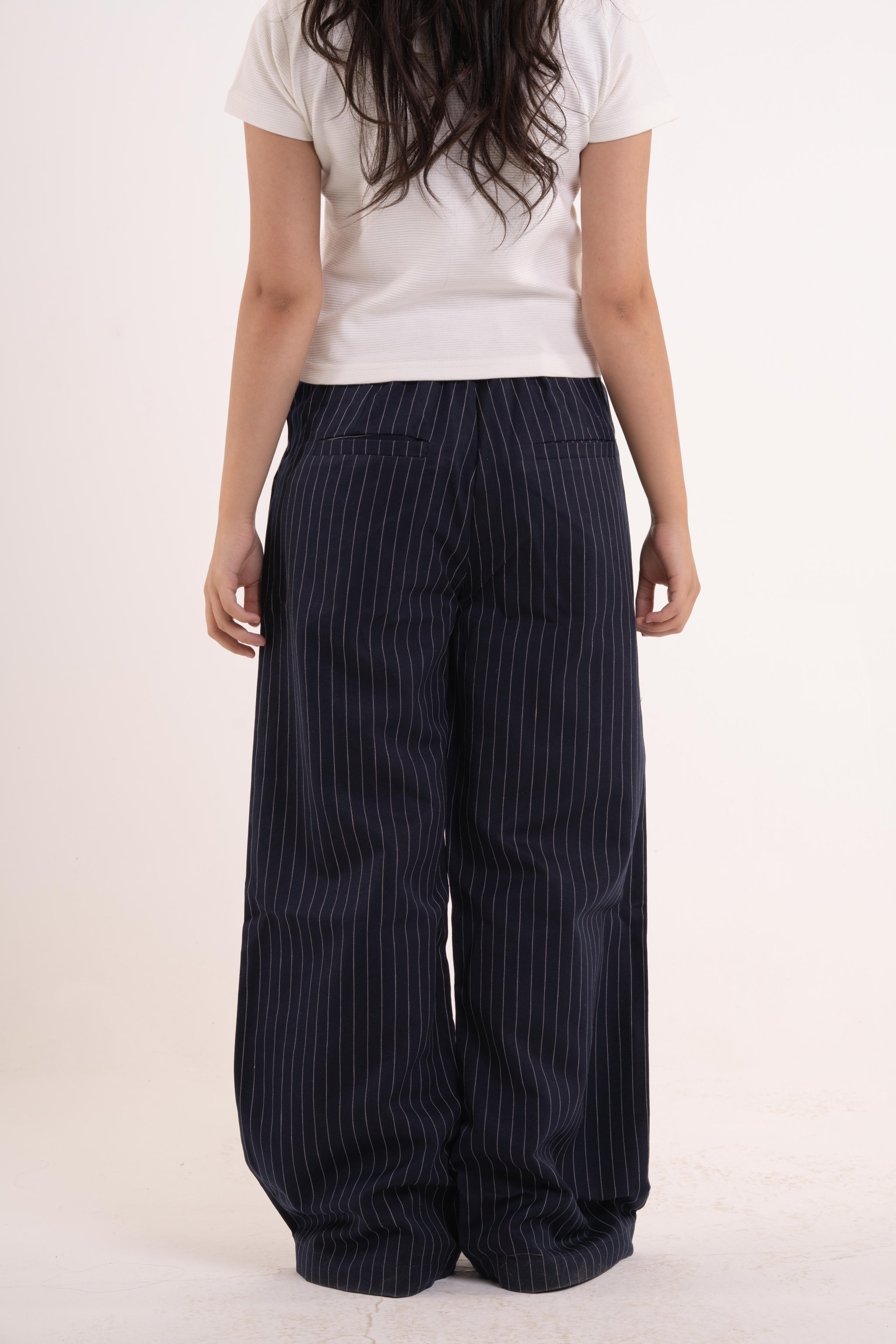 women's pinstriped pants