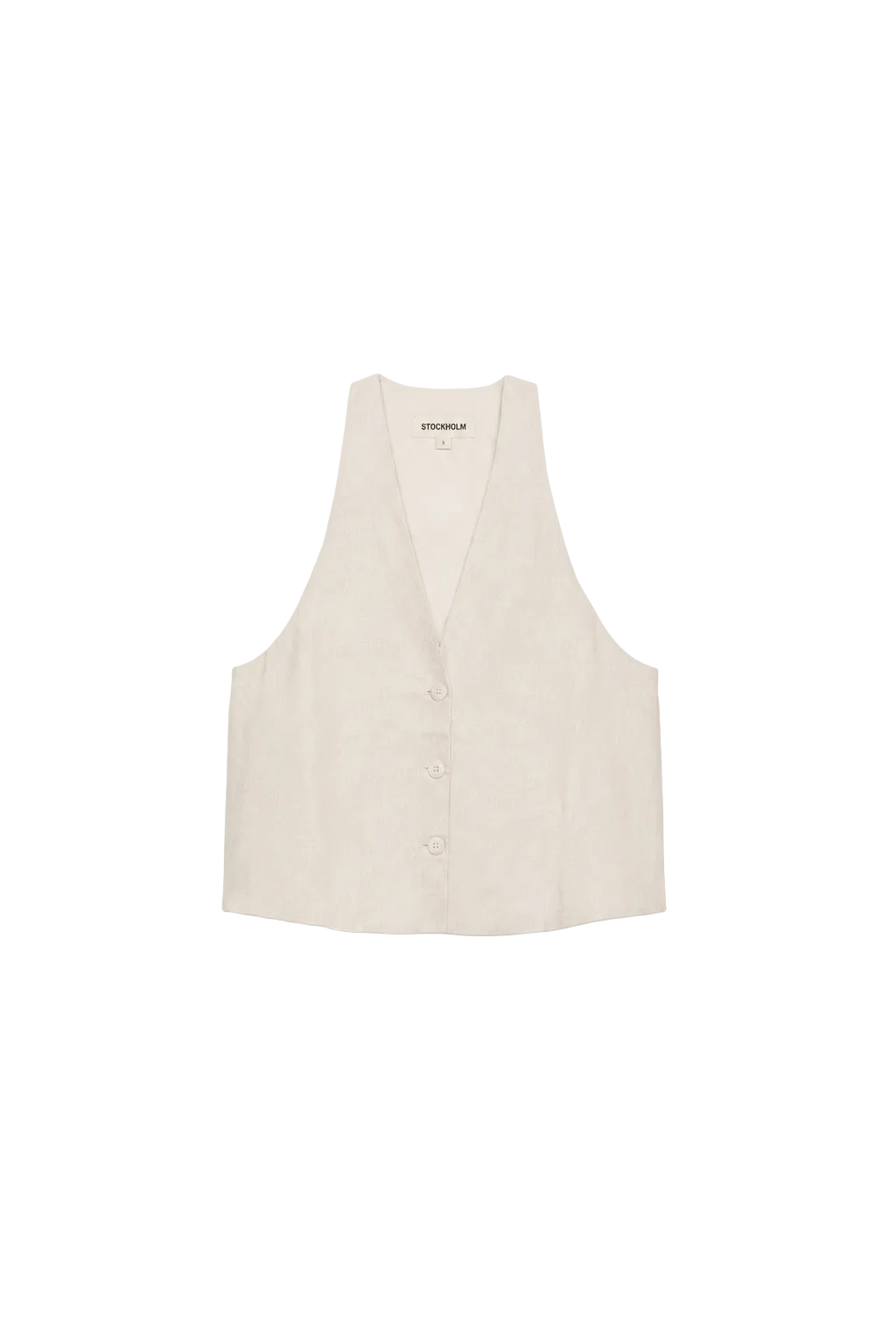 Relaxed Linen Vest - Beige