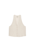 Relaxed Linen Vest - Beige