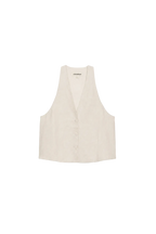Relaxed Linen Vest - Beige